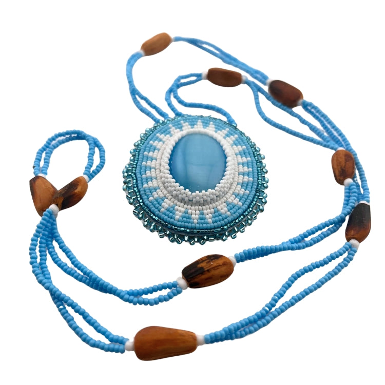 Beaded Medallion Necklace - 90