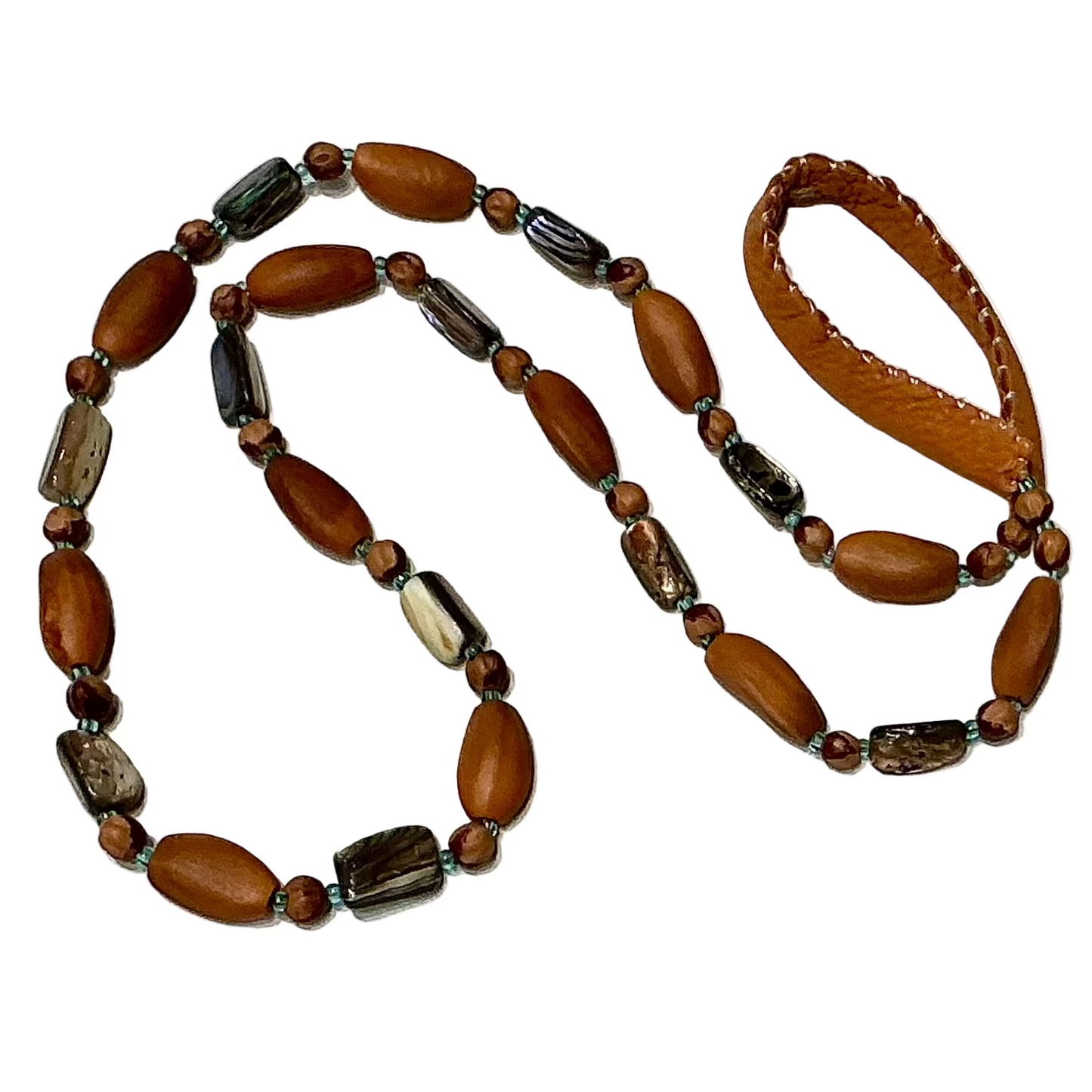 Beaded Abalone Necklace - 110