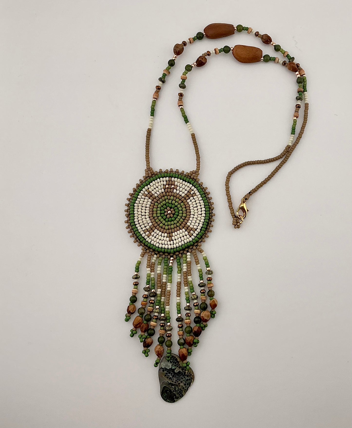 Beaded Medallion Necklace - 120