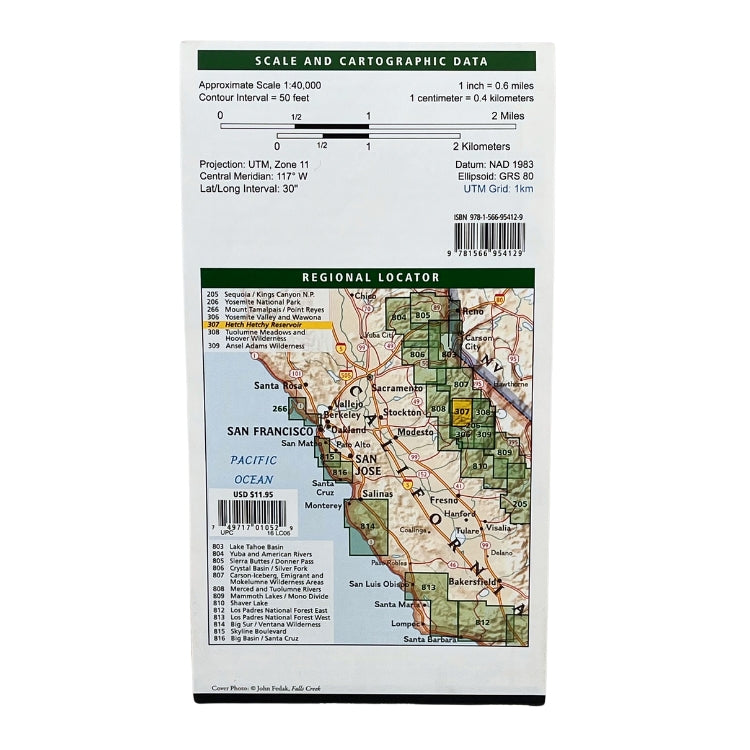 Yosemite NW Trails Illustrated: Hetch Hetchy Reservoir Topographical Map
