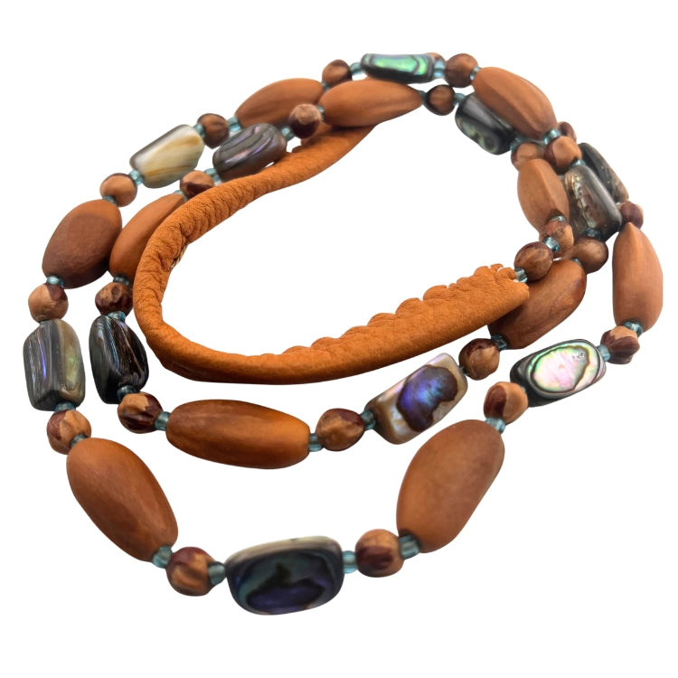 Beaded Abalone Necklace - 110