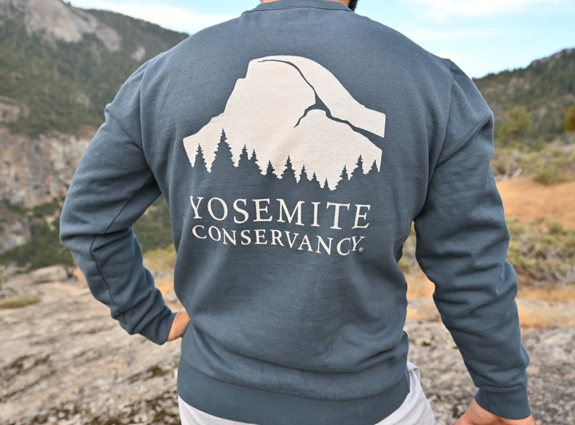 Yosemite Conservancy Fleece Crew - Steel Blue