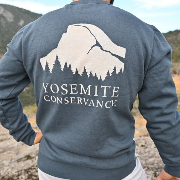 Yosemite Conservancy Fleece Crew - Steel Blue