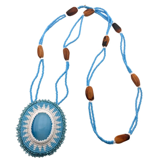 Beaded Medallion Necklace - 90