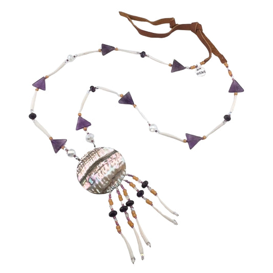 Beaded Abalone Necklace - 135