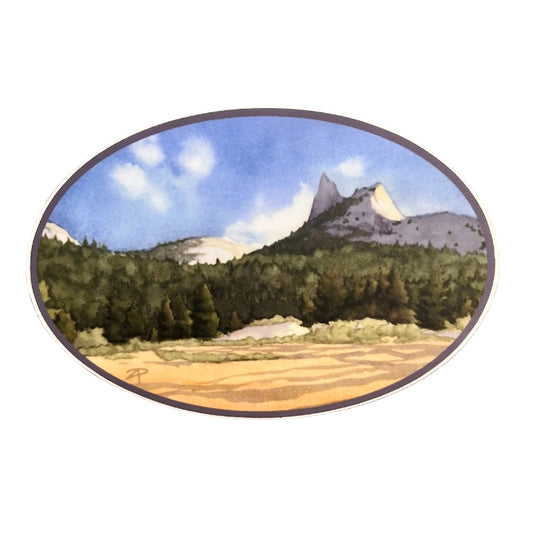 Oval Cathedral Peak Sticker 3"