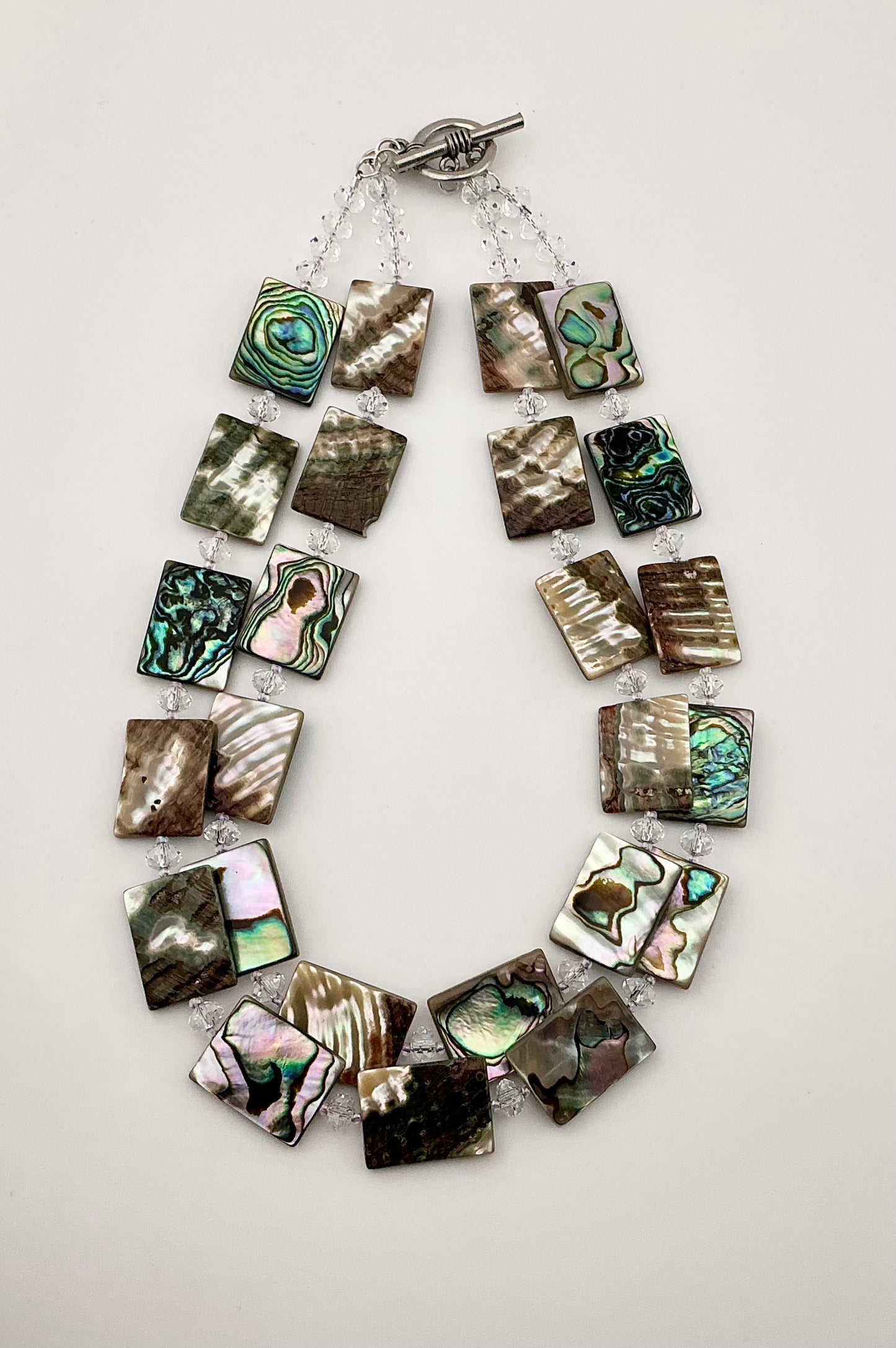 Beaded Abalone Double Strand Necklace - 180