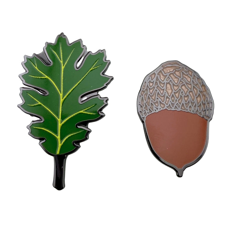 Black Oak Leaf & Acorn Pin Set