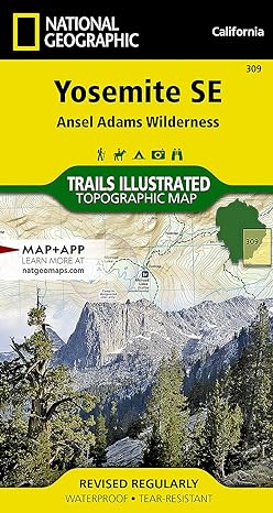 Yosemite SE Trails Illustrated: Ansel Adams Wilderness Topographical Map