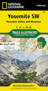 Yosemite SW Trails Illustrated: Yosemite Valley and Wawona - Topographical Map
