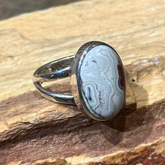 Sterling Silver Agate Ring